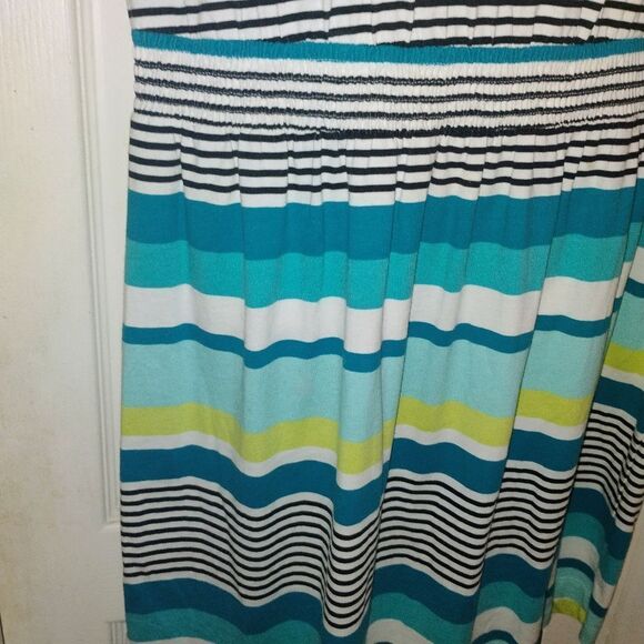 LOFT Blue and Green Sleeveless Sundress - Picture 10 of 11